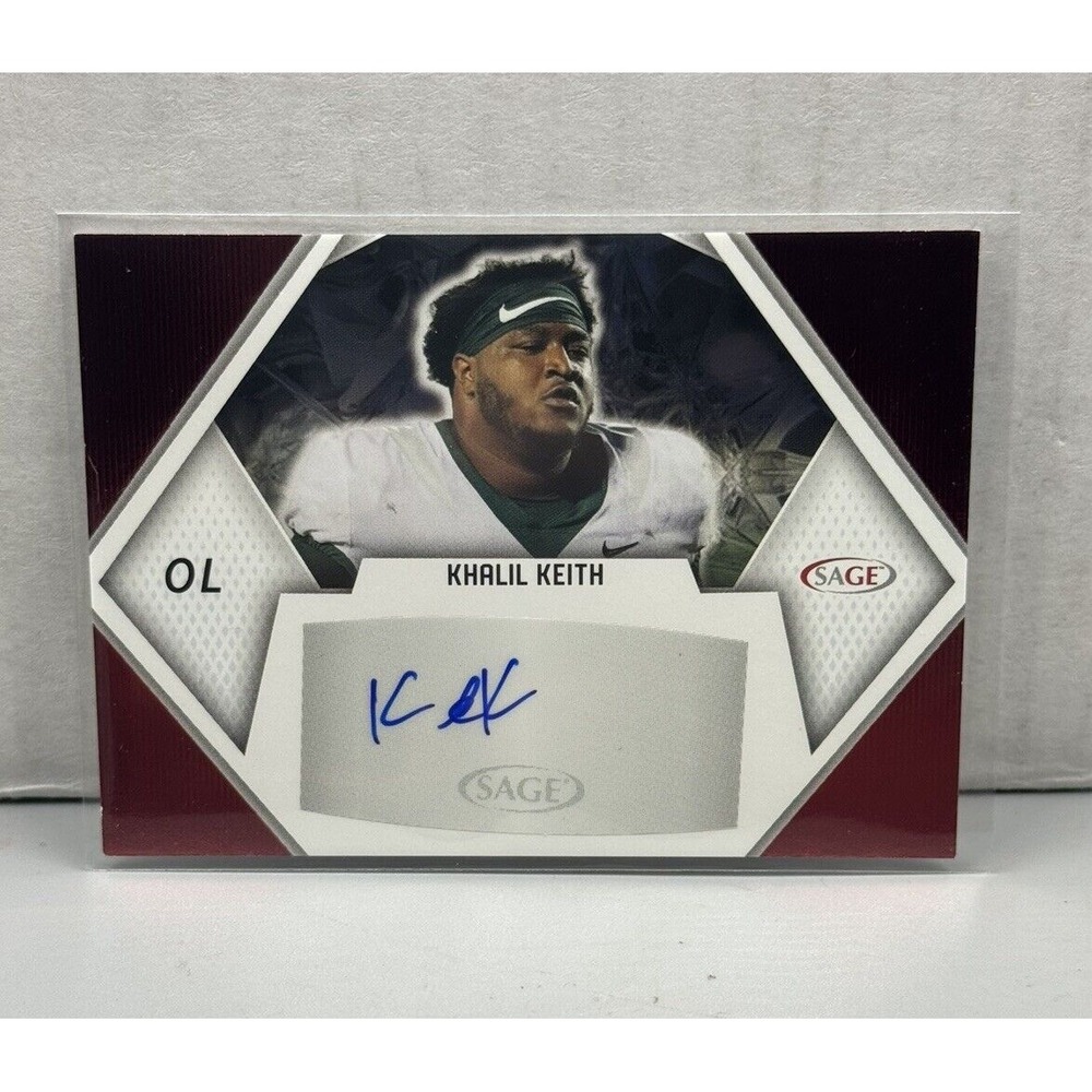 2023 Sage High Series Khalil Keith Baylor Bears Red Auto Card #A-KK